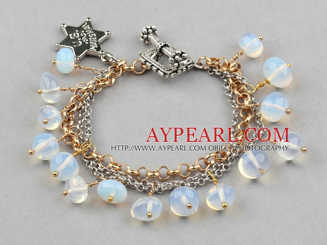 New Design Charm Style Opal Bracelet with Metal Chain and Star Accessories