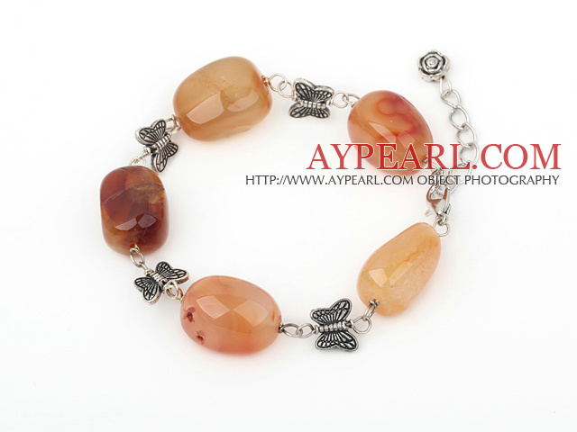 natual agate tibet silver bracelet with extendable chain
