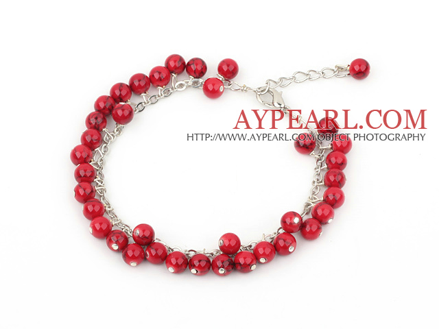 6m round red bloodstone bracelet with extendable chain