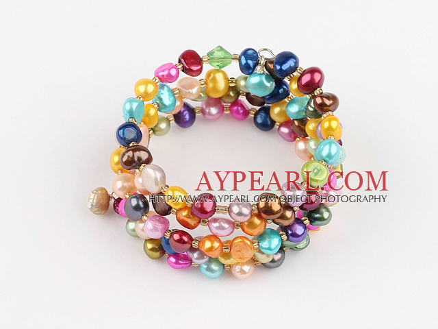 teints perles colorées bangle bracelet