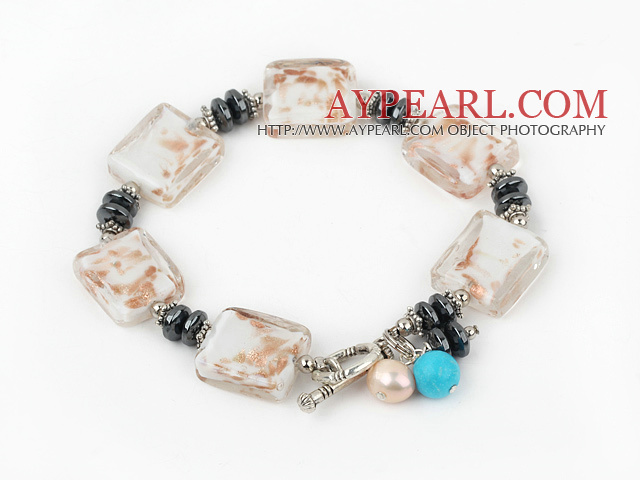 m glaze bracelet with toggle clasp Glasur Armband mit Knebelverschluss