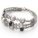 erle und lila pearl bangle Perle Armreif