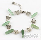 aventurine and butterfly charm bracelet with extendable chain