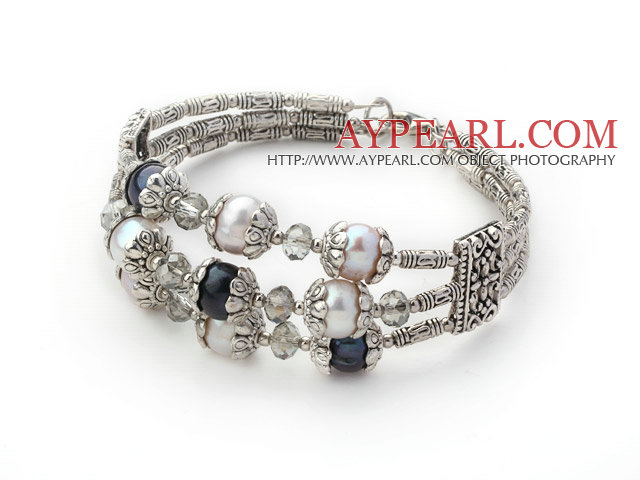 blanches et violettes pearl bangle bracelet de perles