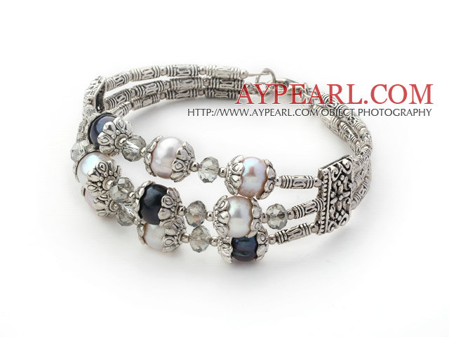 erle und lila pearl bangle Perle Armreif