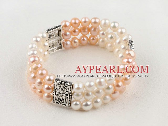 e 6-7mm perle élastique bangle bracelet