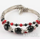 7.2 inches black agate and red bloodstone bangle