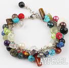 multi color stone bracelet with extendable chain