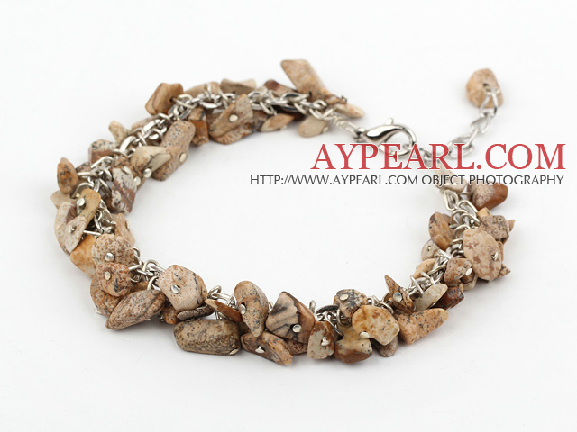 picture jasper chips bracelet with extendable chain