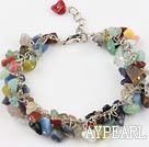 multi color stone bracelet with extendable chain