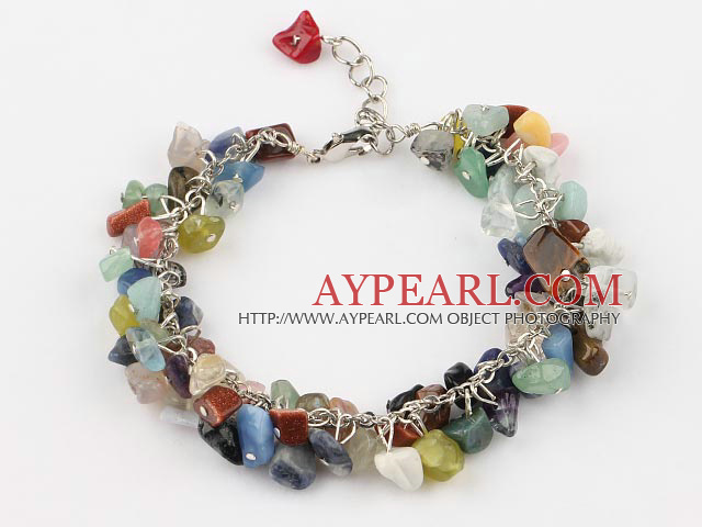 multi color stone bracelet with extendable chain