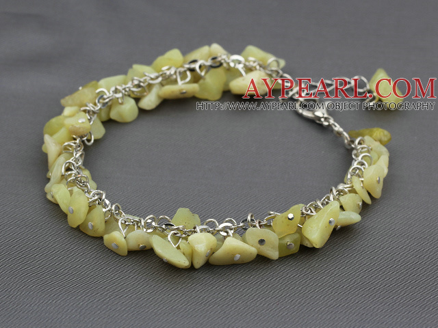 lemon stone chips bracelet with extendable chain