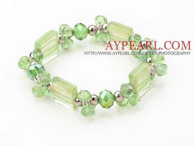 light green manmade crystal colored glaze bracelet