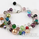 colorful stone crystal bracelet with extendable chain