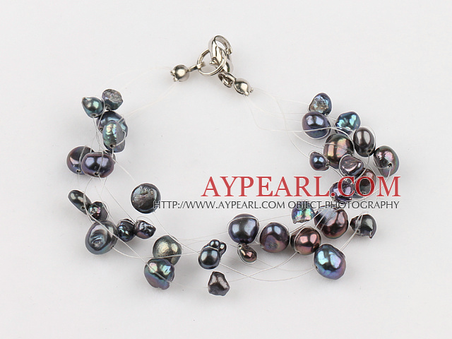 a musta pearl bracelet helmi rannerengas