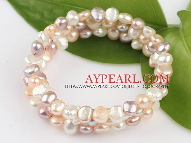 6-7mm popular 3 strand natural fresh water pearl 