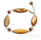 perle teints et bracelet shell avec la chaîne extensible