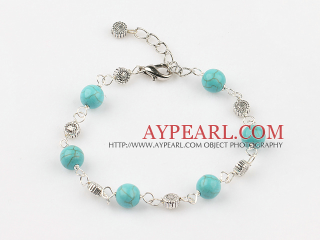 burst pattern turquoise bracelet with extendable chain