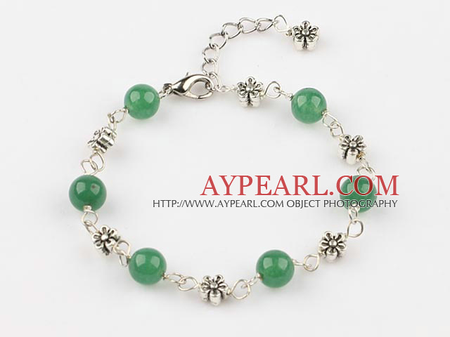 Aventurine pärlstav armband med utdragbara kedja