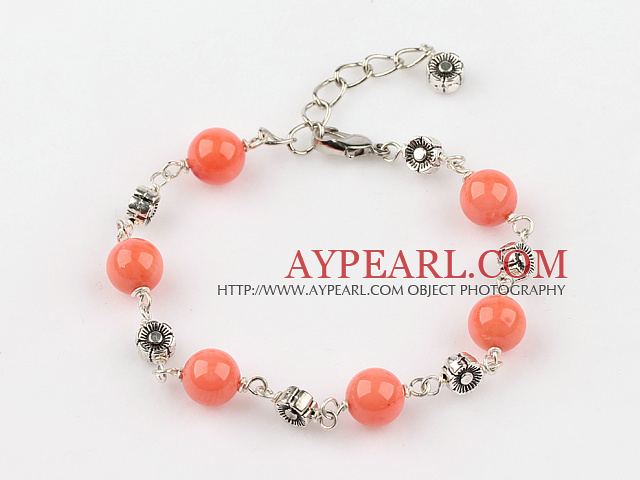 corail bracelet orange avec la chaîne extensible