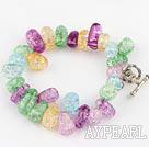 colorful burst pattern crystal bracelet with toggle clasp