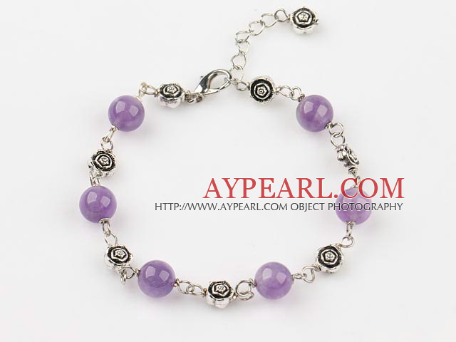 8mm amethyst bracelet with extendable chain