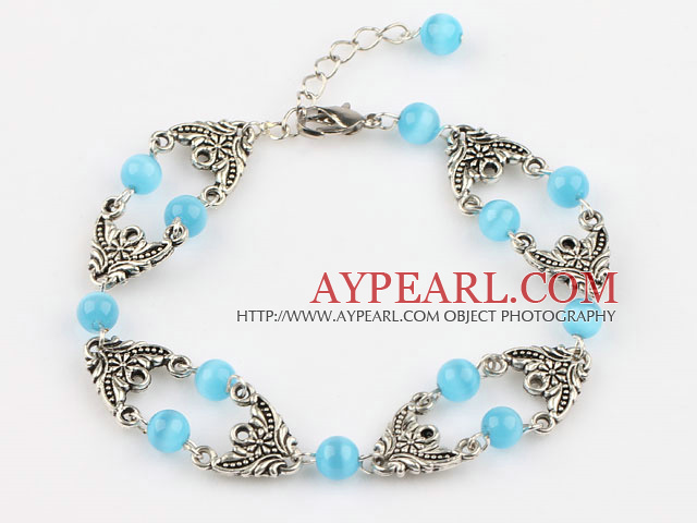 blau Tigerauge Armband mit ausziehbarer Kette