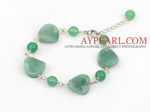 Fashion Multi Irregular Aventurine Loop Bracelet With Extendable Chain