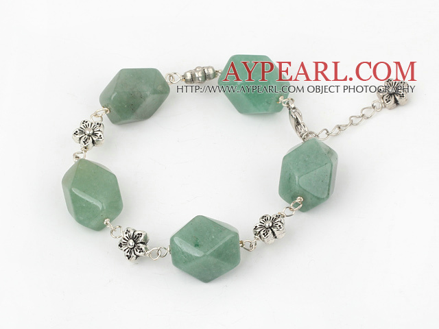 aventurine tibet silver bracelet with extendable chain