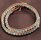Fashion Style Amazon Stone Beads Wrap Bangle Bracelet