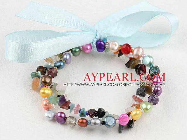 perle en pierre bracelet multi