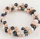 Wholesale 3-colored pearl bracelet