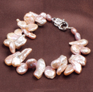 Mode d'eau douce naturelle Violet forme irrégulière bracelet de perles