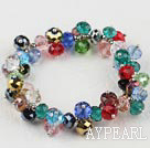 Elegant Multi Color Manmade Crystal Elastic Stretch Bracelet