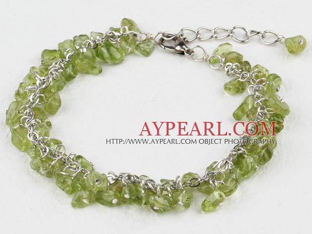 Fashion Chipped Olive Link Bracelet With Lobster Clasp