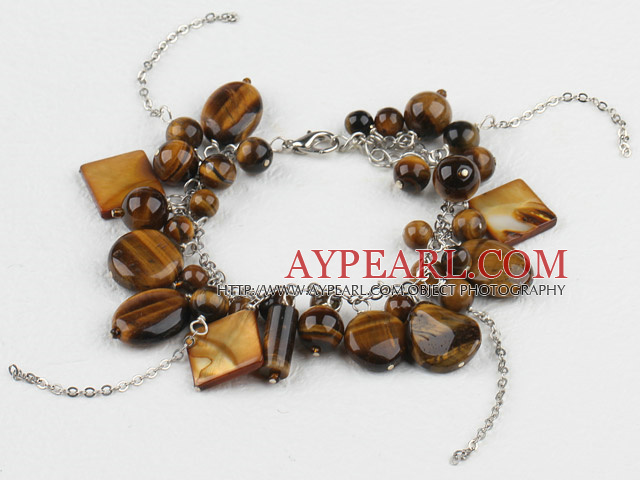 tiger eye shell armbånd