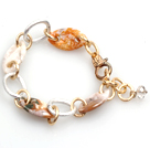 Summer Fashion Creazy Agate Alloyed Loop Chain Bracelet