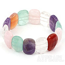 elastic multi color gem  bracelet