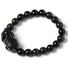 Amazing High Quality 10mm Hematite Beads with Rainbow Eye Stretchy Bracelet with Pi Xiu Accessory