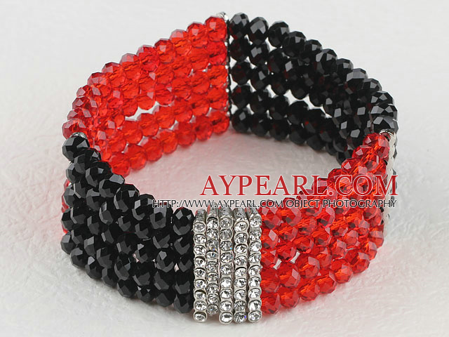 multi strand elastisk kristall armband