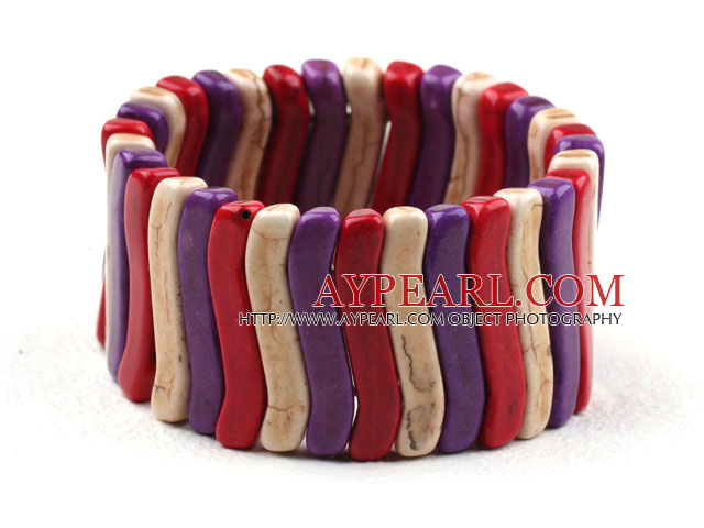 Fet stil Multi Color Turquoise Elastic Bangle Bracelet