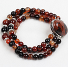 Fashion Three Strand Visional Agate Beads Bracelet