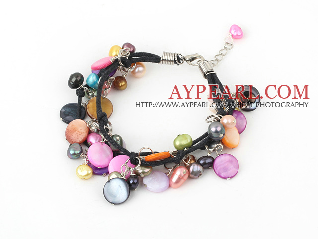 7 inches beautiful multi color pearl shell bracelet