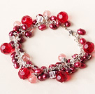 perle rouge et bracelet en cristal avec la chaîne extensible