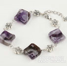 Amethyst und Bettelarmband mit ausziehbarer Kette