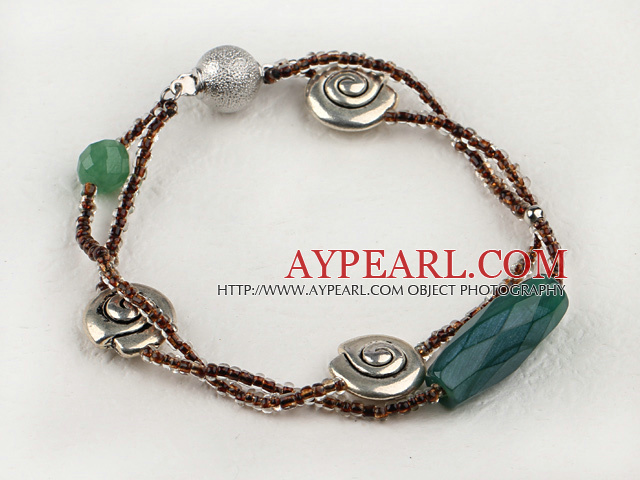 agate verte et bracelet