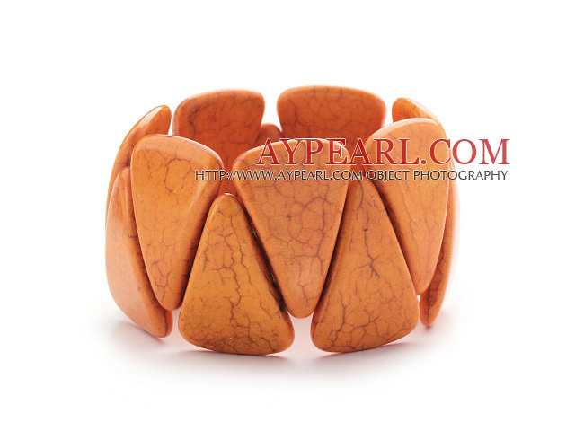 Big stil Triangle Shape Orange Color Turkis Stretch Bangle Bracelet