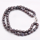 Wholesale Elegant Double Layer Natural Black Freshwater Rice Pearl Bracelet