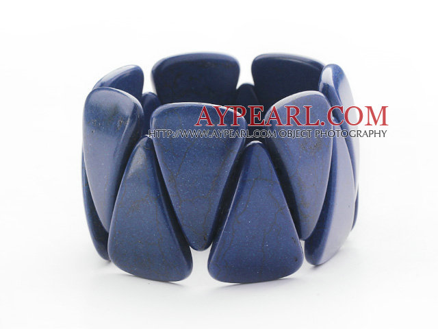 Большой стиль формы треугольника Темно-синий цвет бирюзовый браслет Stretch