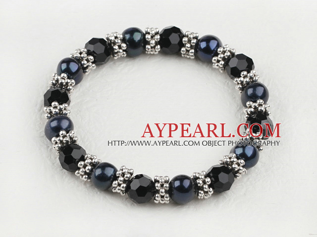 noir bracelet de perles de cristal